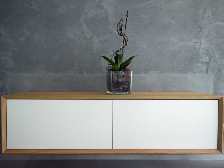 Sideboard schwebend Eiche-weiß 1